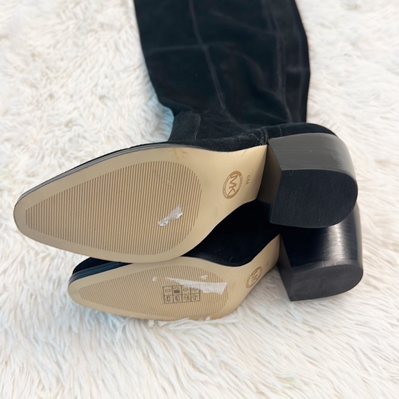 NEW$420 Michael KORS Harlow Black Suede Over the knee heel boots women size 6 - Picture 6 of 8